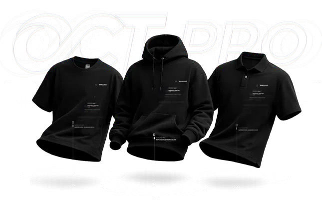 T-shirt, sweat à capuche et polo du Starter Pack OCT-PRO