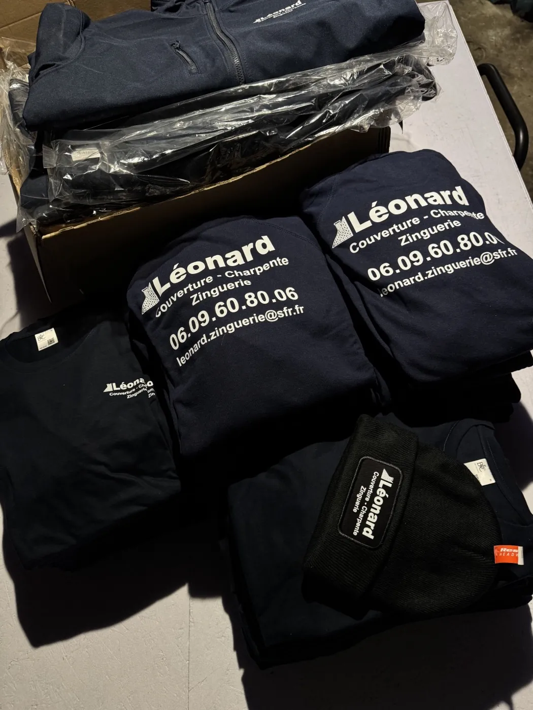 Softshell, t-shirt et sweat DTF pour Leonard