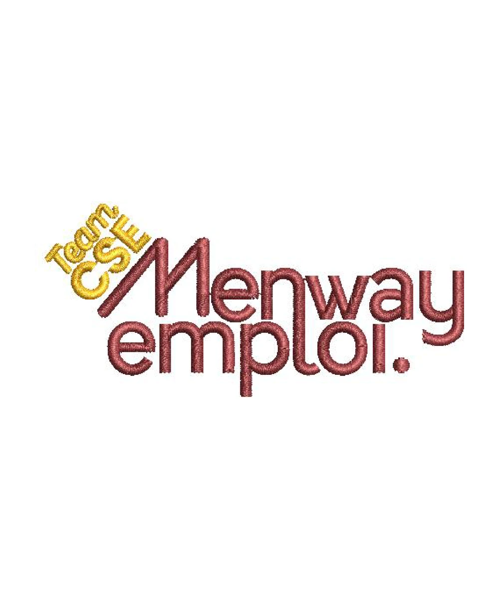 Rendu digitalisé de la broderie logo Menway Emploi Team CSE